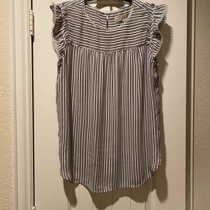 LOFT Eyelet Ruffle Sleeve Shell